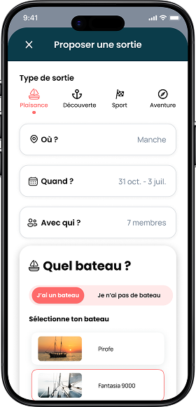 Créer une sortie dans l'application Flibuste